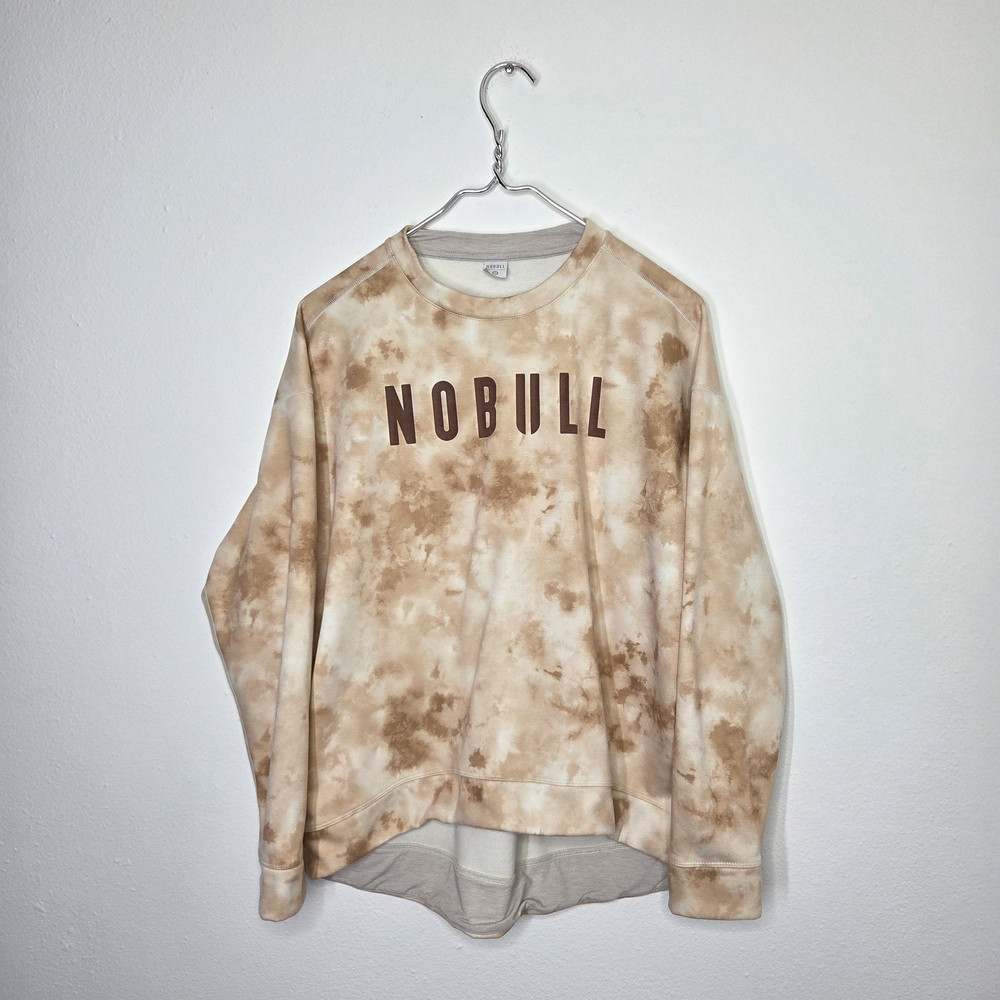 NOBULL Beige Tie-Dye Crewneck Sweatshirt M
